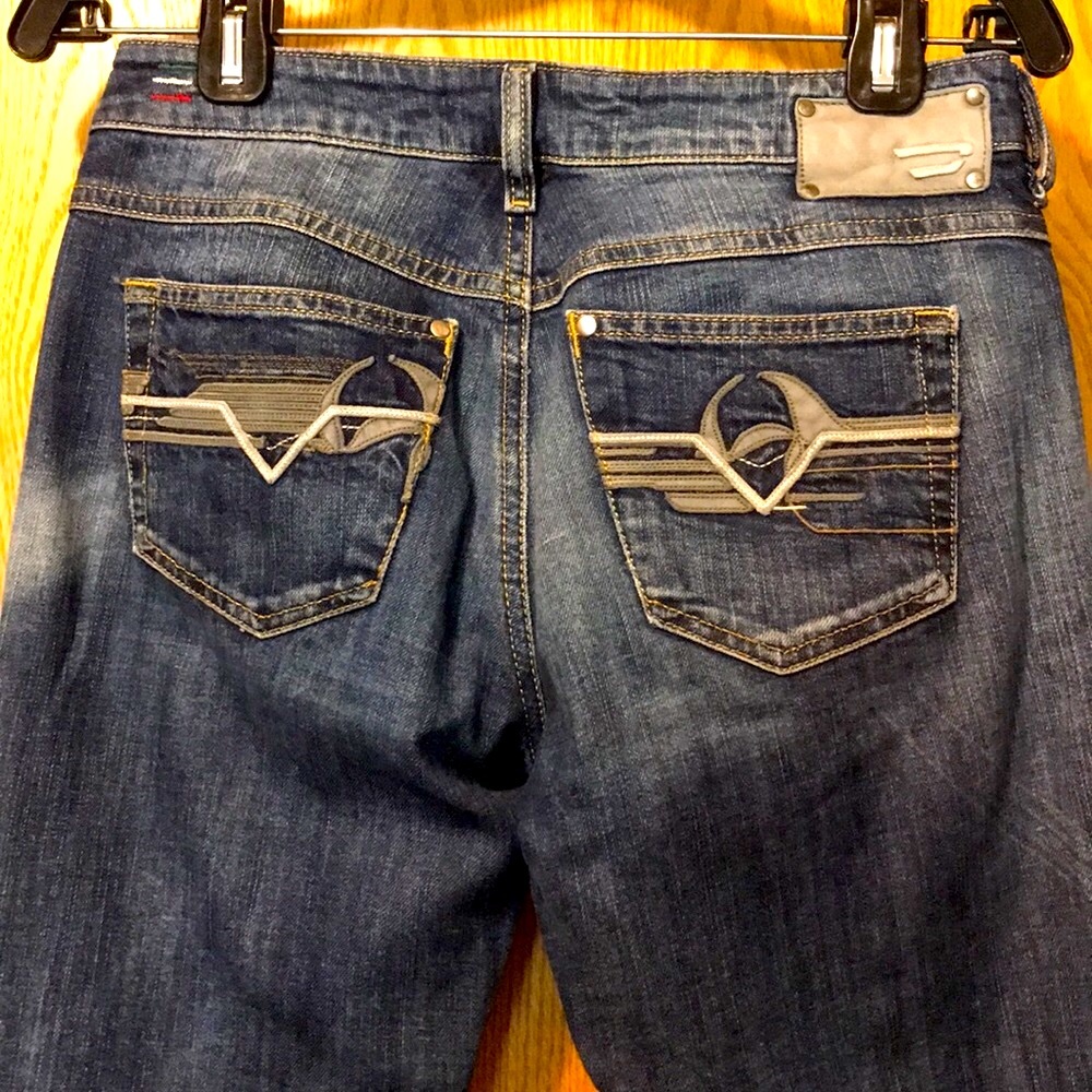 Diesel Industry Ronhary 28 x 30.5” stretch denim blue jeans Made in Italy EUC